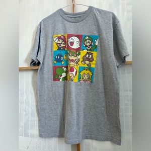SUPER MARIO, MEDIUM, GREY T shirt,